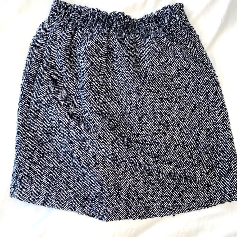 00 JCREW flexible elastic waist band black and white skirt